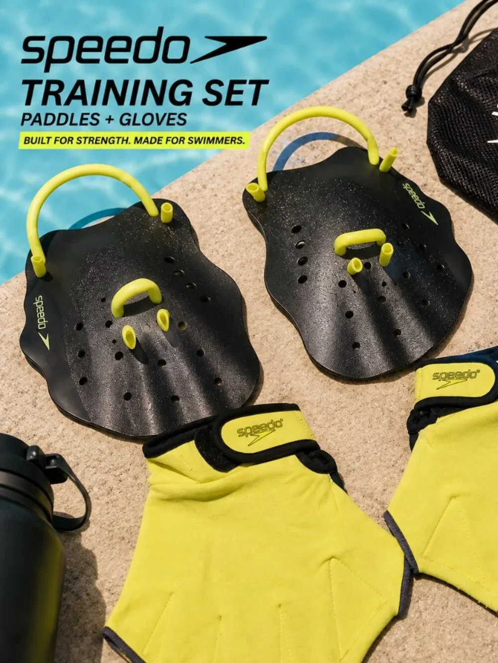 Speedo Adult/Large Hand Paddles & Swim Gloves Training Set